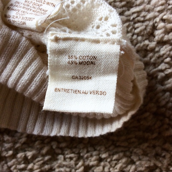 Free People Crochet White Cropped Sweater / Shrug - Picture 5 of 6